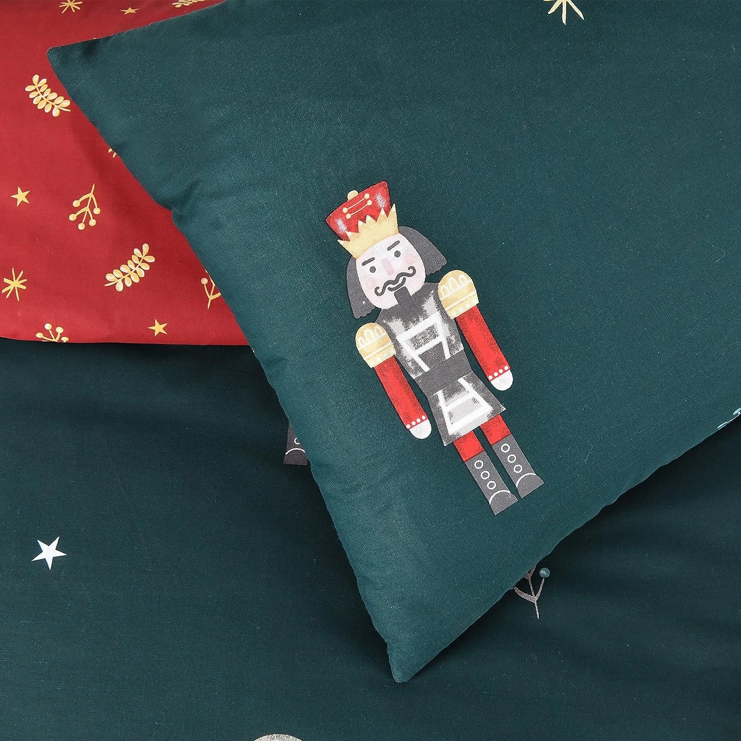 Sleepdown Xmas Nutcracker Green Wine Festive Reversible Duvet Cover Quilt Bedding Set with Pillowcases Soft Easy Care Bed Linen – King (230cm x 220cm) Review