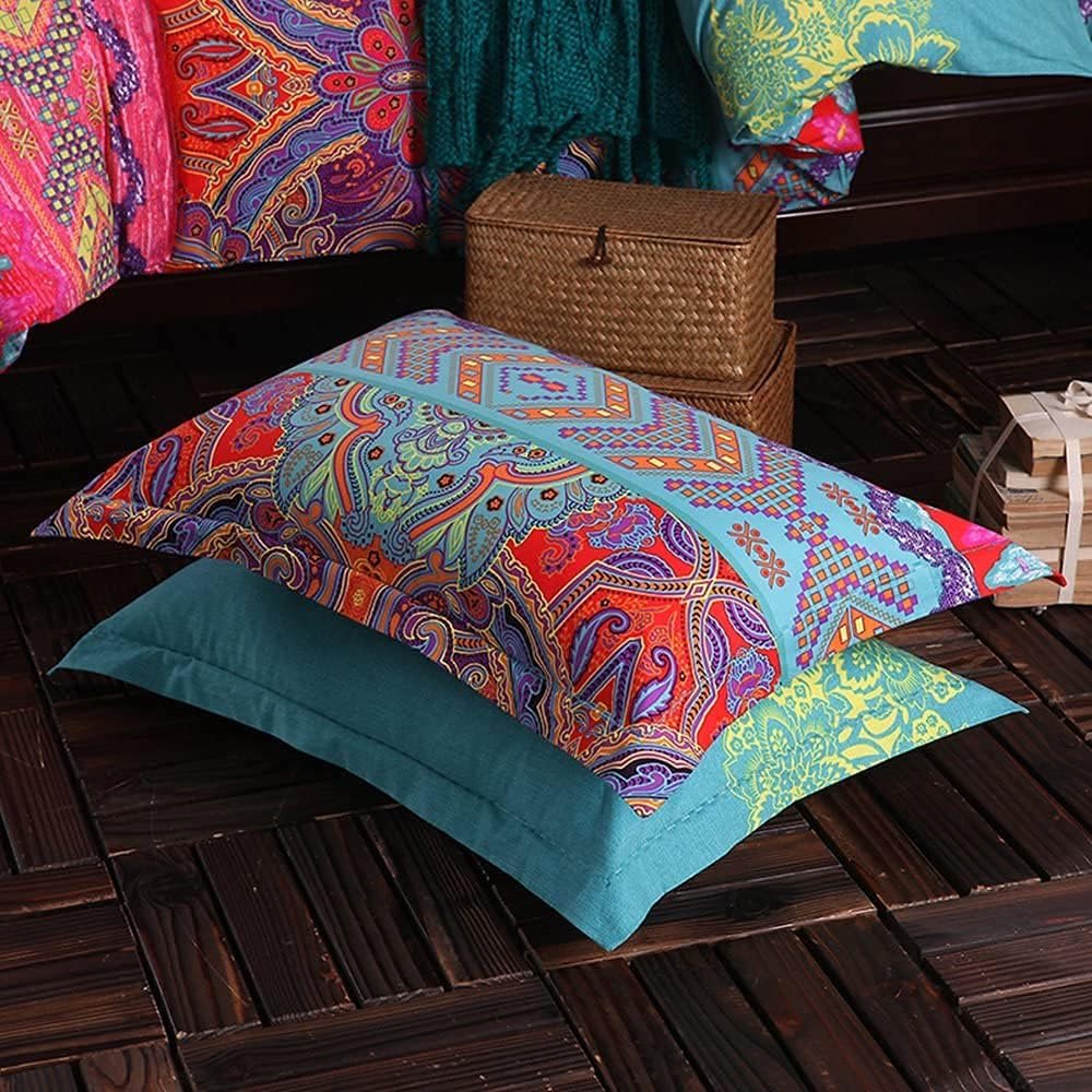 Gafance 3PCS Indian Style Geometric Printed Duvet Cover Double Bed Set, Exotic Checkered Bedding Linen Set, Ultra Soft Comforter Cover with Zipper Closure, Boho Quilt Cover 200X200 CM  2 Pillowcases