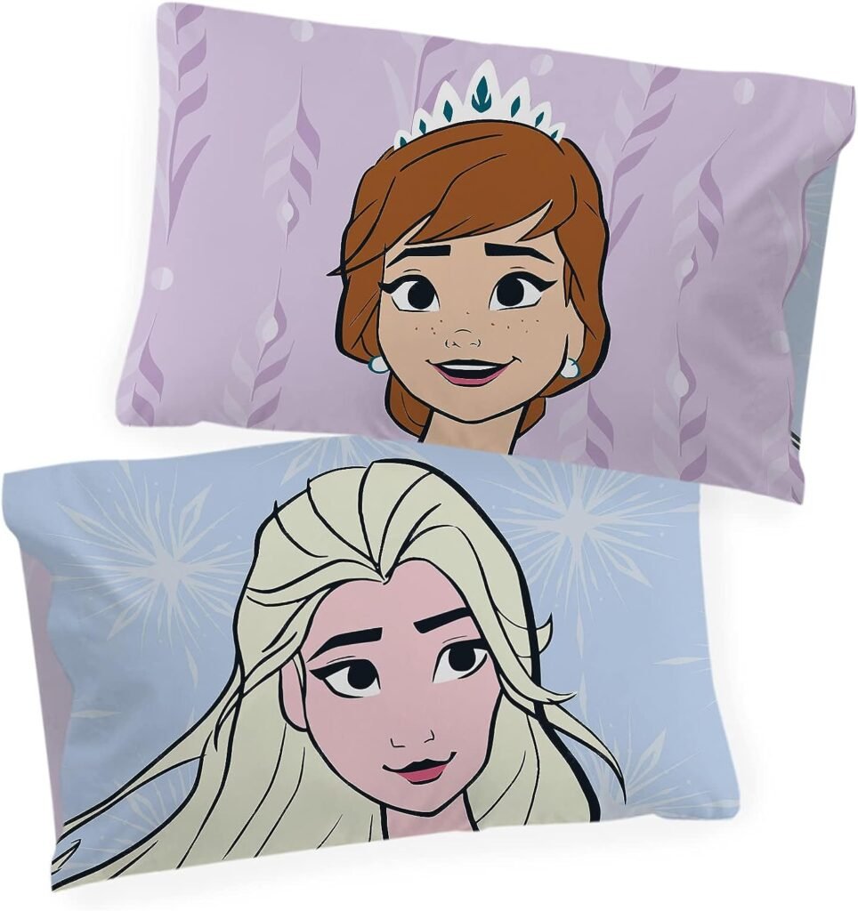 Jay Franco Disney Frozen Role Play 100% Cotton Single Duvet Cover Set with Reversible Two Sided Character Duvet Cover - Includes Pillowcase