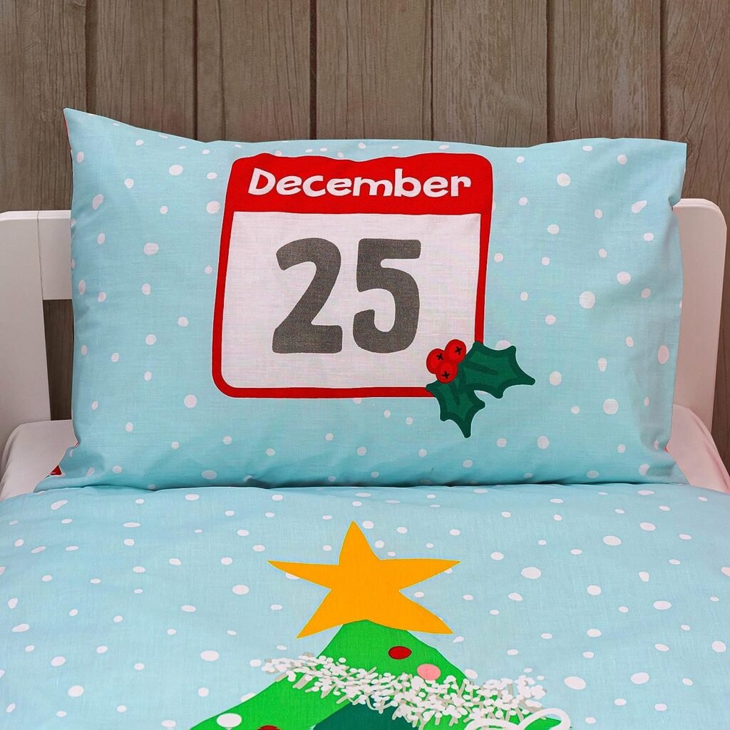Peppa Pig Santa Design Toddler Duvet Cover Set | Reversible 2 Sided Bedding Including Matching Pillow Case