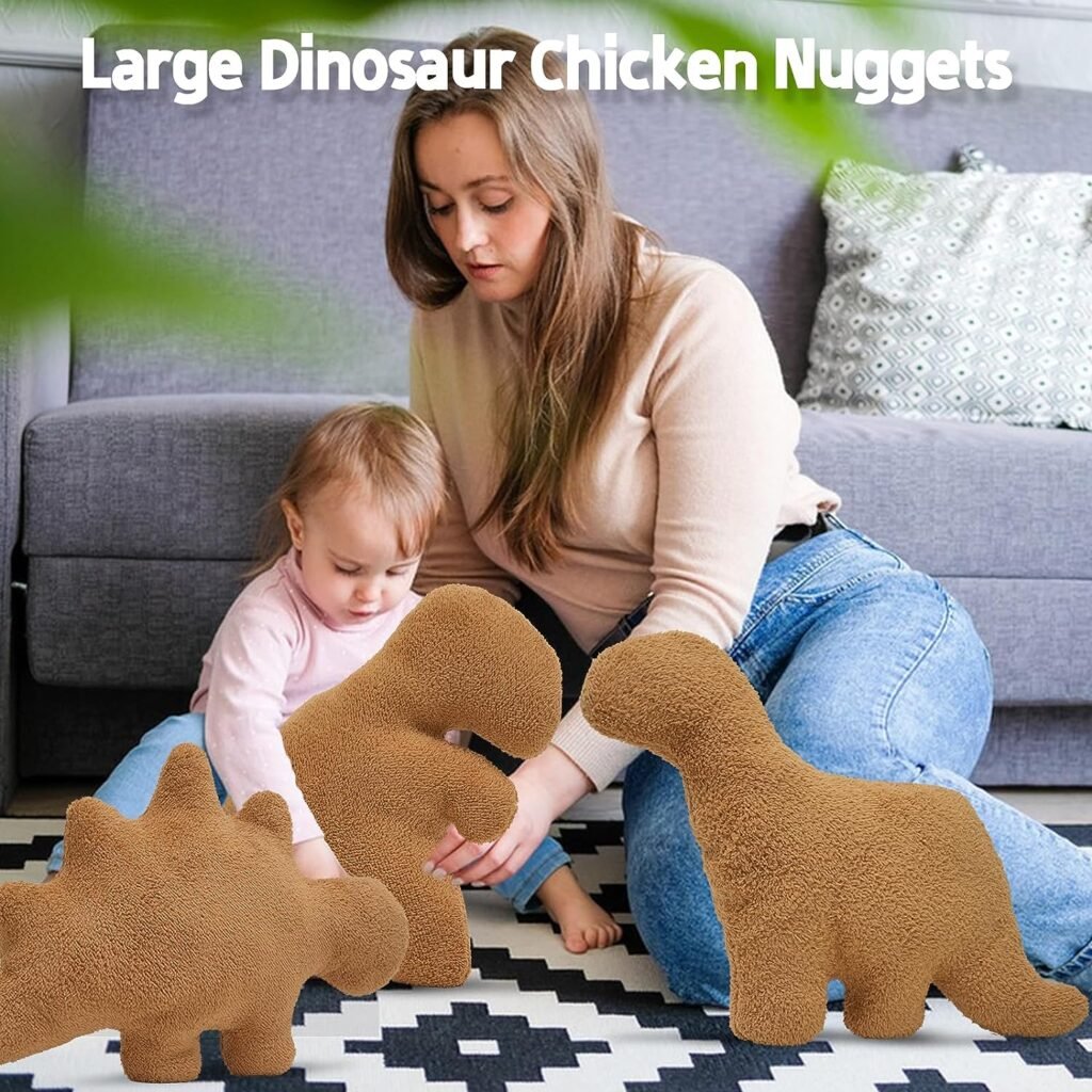 TVVPGG Dino Nugget Plush,Large 20In Dino Nugget Pillow Stuffed Toy, Funny Dino Chicken Nuggets Pillow Gifts for Kids Adults Girlfriend Christmas : Toys  Games