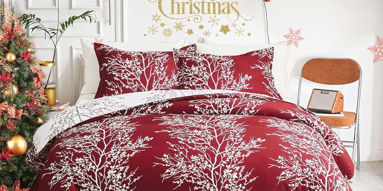 FlySheep Red Tree Christmas Comforter Set Review